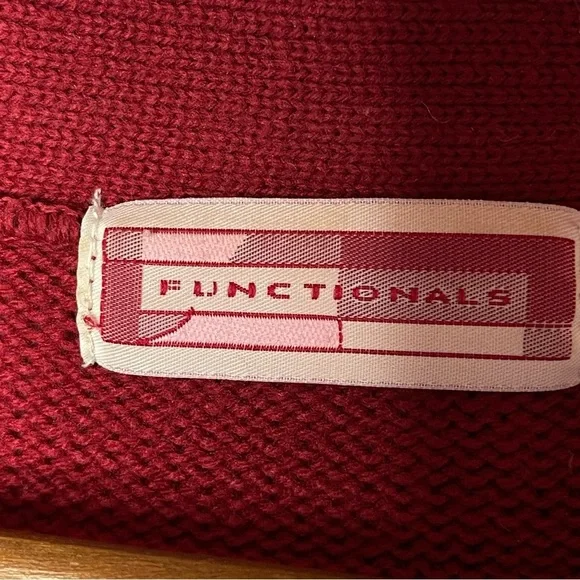 Vintage Oversized Slouchy Knit V Neck Cardigan Sweater Academia Burgandy Red - Picture 13 of 13